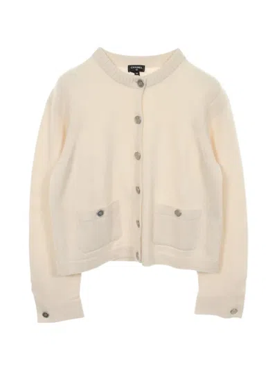 Pre-owned Chanel 1986-1988 Button-fastening Cardigan In Neutral