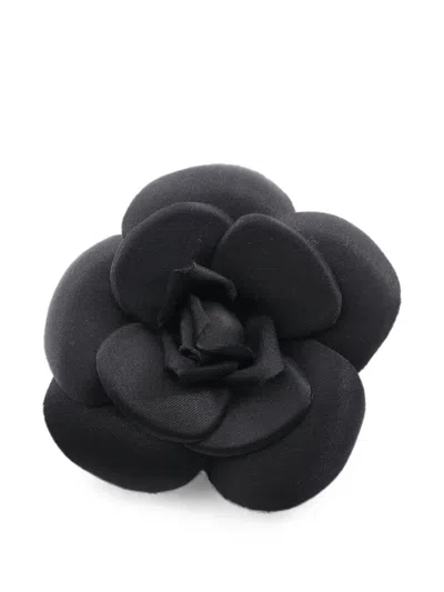 Pre-owned Chanel 1986-1988 Camellia Brooch In Black