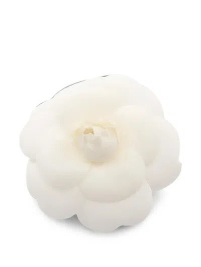 Pre-owned Chanel 1986-1988 Camellia Brooch In White
