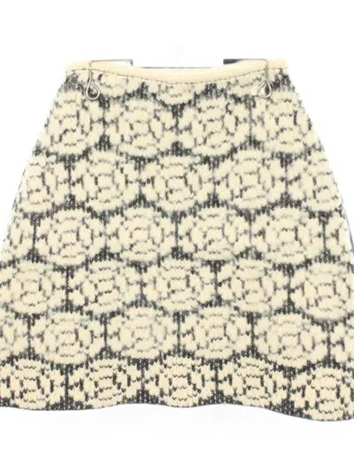 Pre-owned Chanel 1986-1988 Camellia Mini Skirt In Neutrals