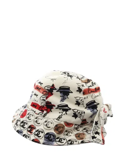 Pre-owned Chanel 1986-1988 Cc Logo-pattern Hat In Neutral