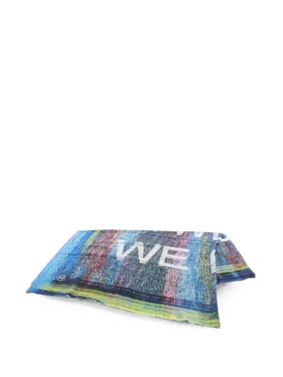 Pre-owned Chanel 1986-1988 Cc-logo Stole Scarf In Blue