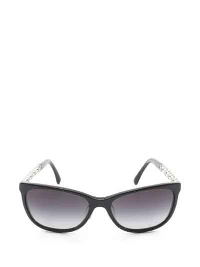 Pre-owned Chanel 1986-1988 Chain Sunglasses In Black