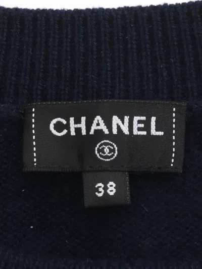Pre-owned Chanel 1986-1988 Clover Coco Mark Sweater In Blue