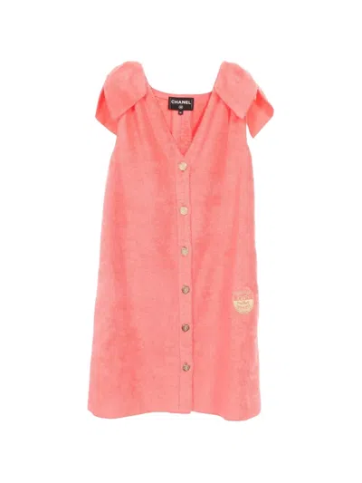 Pre-owned Chanel 1986-1988 Coco Beach Sleeveless Mini Dress In Pink