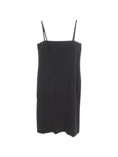 Pre-owned Chanel 1986-1988 Coco Button Camisole Dress In Black