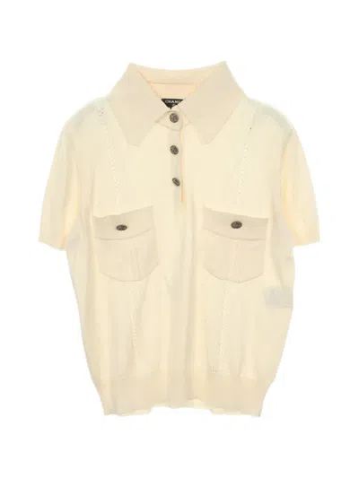 Pre-owned Chanel 1986-1988 Coco Cuba Logo-button Polo Shirt In Neutral
