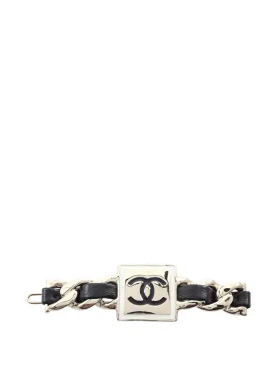 Pre-owned Chanel 1986-1988 Coco Mark Barrett Hair Clip In Gold