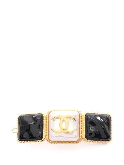 Pre-owned Chanel 1986-1988 Coco Mark Barrette In Gold