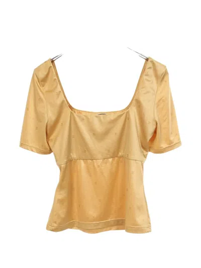 Pre-owned Chanel 1986-1988 Coco Mark Blouse In Yellow
