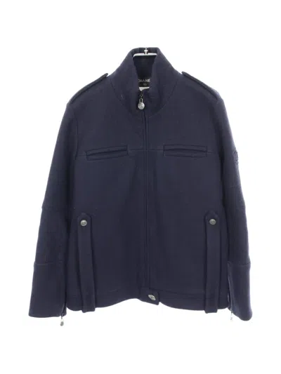 Pre-owned Chanel 1986-1988 Coco Mark Blouson Jacket In Blue