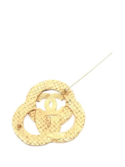 Pre-owned Chanel 1986~1988 Coco Mark Brooch In Gold