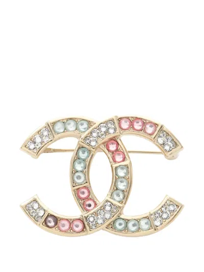 Pre-owned Chanel 1986-1988 Coco Mark Brooch In Gold