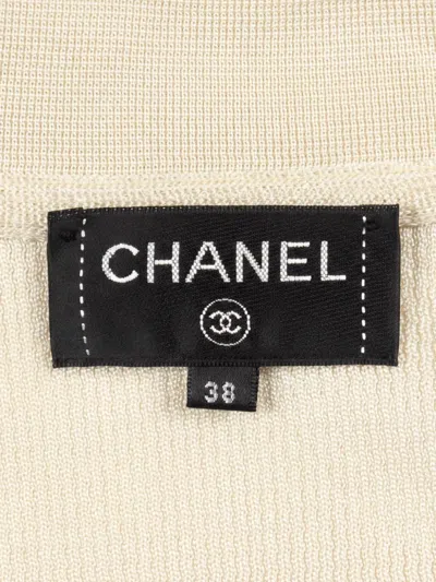 Pre-owned Chanel 1986-1988 Coco Mark Buttoned Cardigan In Neutral