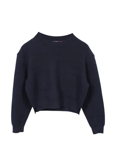 Pre-owned Chanel 1986-1988 Coco Mark Cashmere Sweater In Blue