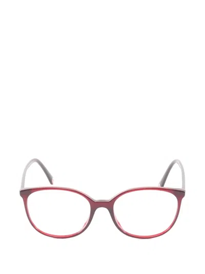 Pre-owned Chanel 1986-1988 Coco Mark Cat-eye Glasses In Red