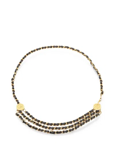 Pre-owned Chanel 1986-1988 Coco Mark Chain Belt In Gold
