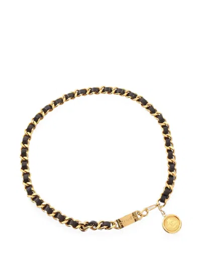 Pre-owned Chanel 1986-1988 Coco Mark Chain Belt In Gold