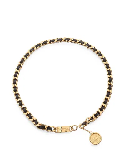 Pre-owned Chanel 1986-1988 Coco Mark Chain Belt In Gold