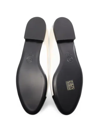 Pre-owned Chanel 1986-1988 Coco Mark Chain Mary Jane Ballet Flats In Black