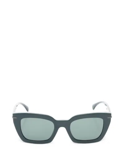 Pre-owned Chanel 1986-1988 Coco Mark Chain Sunglasses In Green
