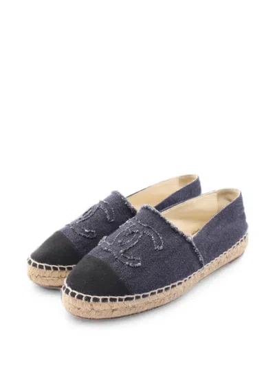 Pre-owned Chanel 1986-1988 Coco Mark Espadrilles In Blue