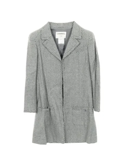Pre-owned Chanel 1986-1988 Coco Mark Jacket In Grey