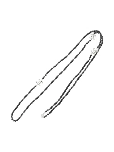 Pre-owned Chanel 1986~1988 Coco Mark Necklace In Black