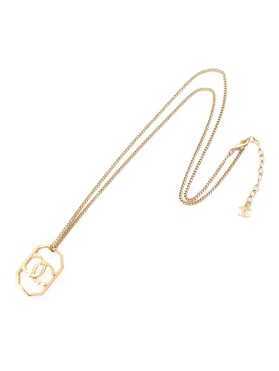 Pre-owned Chanel 1986~1988 Coco Mark Necklace In Gold