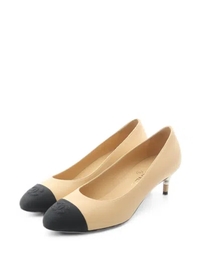 Pre-owned Chanel 1986-1988 Coco Mark Pumps In Neutral