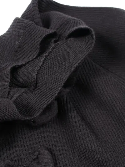 Pre-owned Chanel 1986-1988 Coco Mark Ribbon-detail Sweater In Black