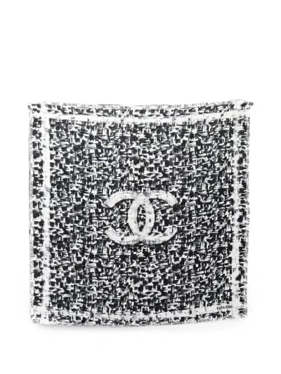 Pre-owned Chanel 1986-1988 Coco Mark Scarf In Black