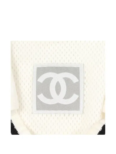 Pre-owned Chanel 1986-1988 Coco Mark Sleeveless Mini Dress In White
