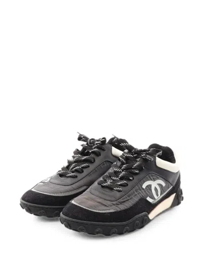 Pre-owned Chanel 1986-1988 Coco Mark Sneakers In Black