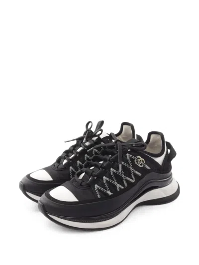 Pre-owned Chanel 1986-1988 Coco Mark Sneakers In Black