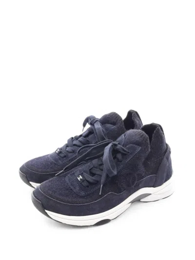 Pre-owned Chanel 1986-1988 Coco Mark Sneakers In Blue