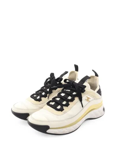 Pre-owned Chanel 1986-1988 Coco Mark Sneakers In White