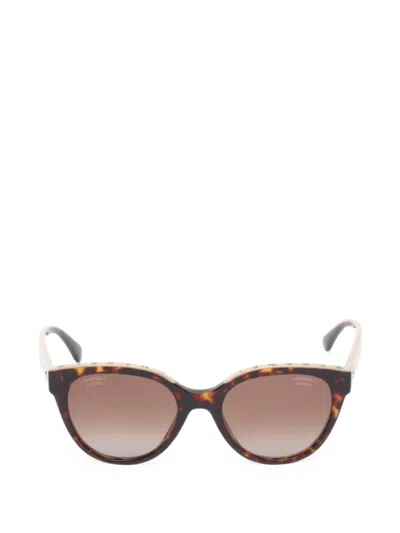 Pre-owned Chanel 1986-1988 Coco Mark Sunglasses In Brown