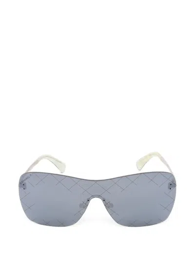 Pre-owned Chanel 1986-1988 Coco Mark Sunglasses In Silver