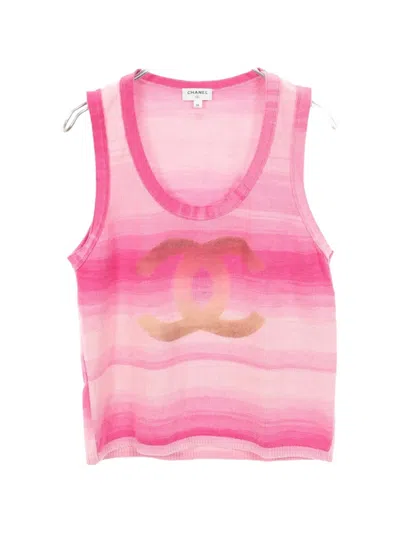 Pre-owned Chanel 1986-1988 Coco Mark Tank Top In Pink
