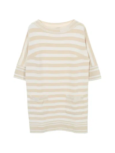 Pre-owned Chanel 1986-1988 Coco Mark Three-quarter Sleeve Dress In Brown