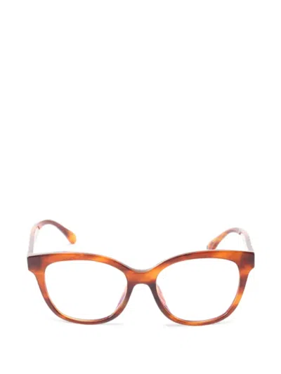 Pre-owned Chanel 1986-1988 Coco Mark Wellington Glasses In Brown