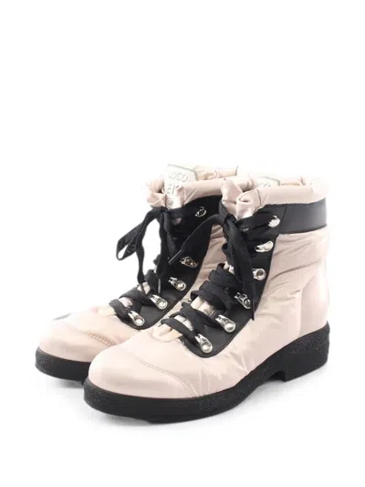 Pre-owned Chanel 1986-1988 Coco Neige Winter Boots In Pink