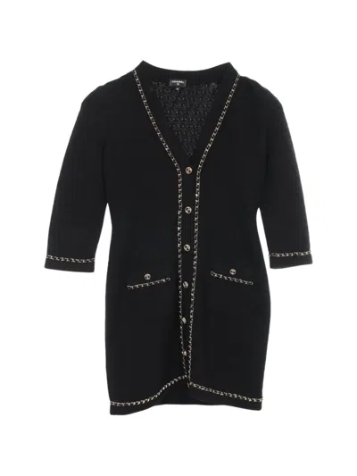 Pre-owned Chanel 1986-1988 Cocomark Button Cardigan In Black