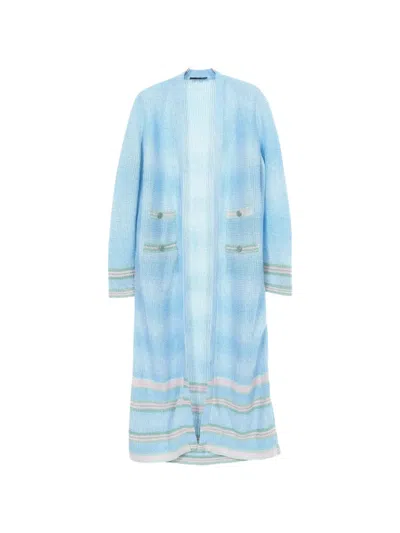 Pre-owned Chanel 1986-1988 Cocomark Button Cardigan In Blue