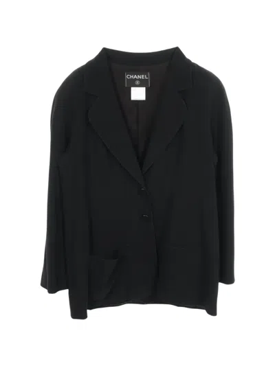 Pre-owned Chanel 1986-1988 Cocomark Button Jacket In Black