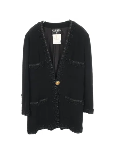 Pre-owned Chanel 1986-1988 Cocomark Button Jacket In Black