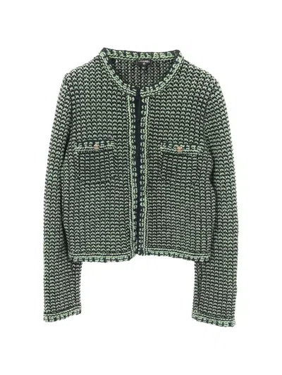 Pre-owned Chanel 1986~1988 Cocomark Button Knitted Jacket In Black