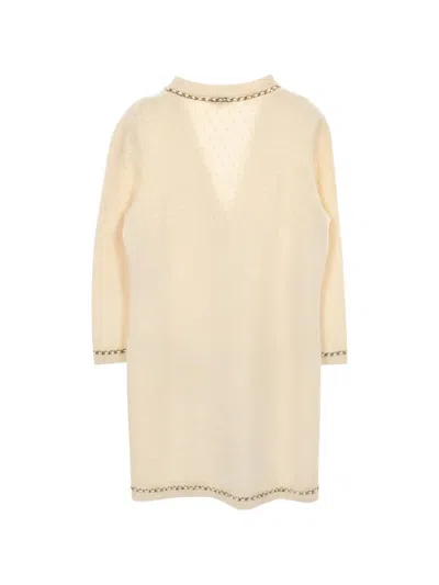 Pre-owned Chanel 1986-1988 Coco-mark Buttoned Cardigan In Neutral