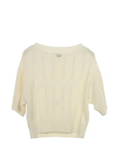 Pre-owned Chanel 1986-1988 Cocomark Cable-knit Sweater In Neutrals